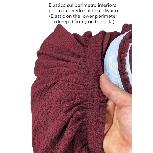 FUNDA DE SOFÁ ELÁSTICA ATHENS universal BURDEOS bi-elástico