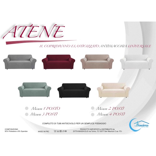 COPRIDIVANO elasticizzato ATENE universale BORDEAUX bielastico