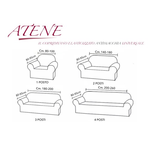 COPRIDIVANO elasticizzato ATENE universale VERDE bielastico