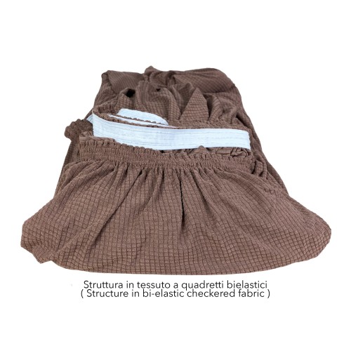 Couverture de canapé extensible ATHÈNES universel MARRON biélastique
