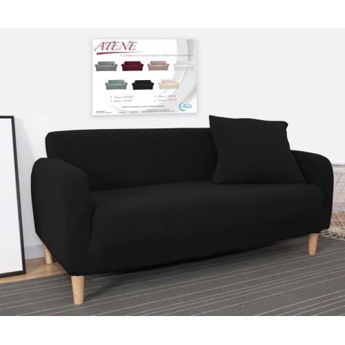 STRETCH SOFA BEZUG ATHEN universal SCHWARZ bi-elastisch