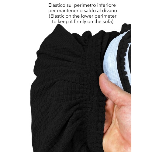 FUNDA DE SOFÁ ELÁSTICA ATHENS universal NEGRO bielástico