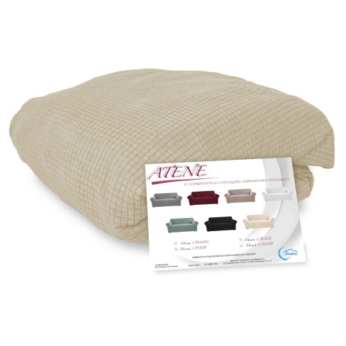 COPRIDIVANO elasticizzato ATENE universale BEIGE bielastico