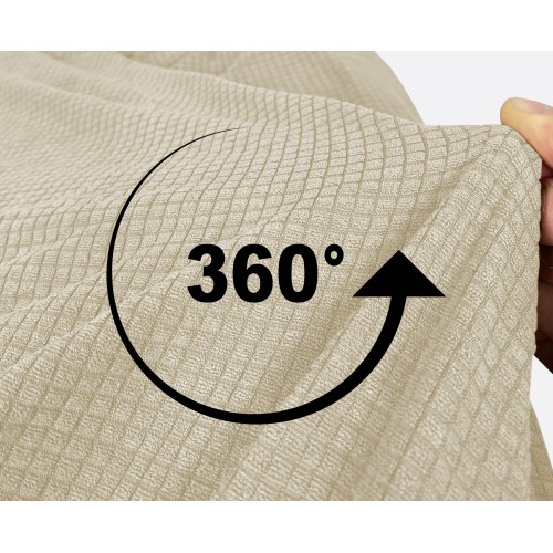 Couverture de canapé extensible ATHÈNES universel BEIGE biélastique