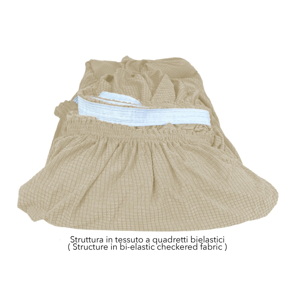 Couverture de canapé extensible ATHÈNES universel BEIGE biélastique