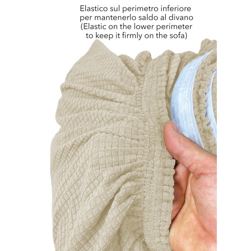COPRIDIVANO elasticizzato ATENE universale BEIGE bielastico