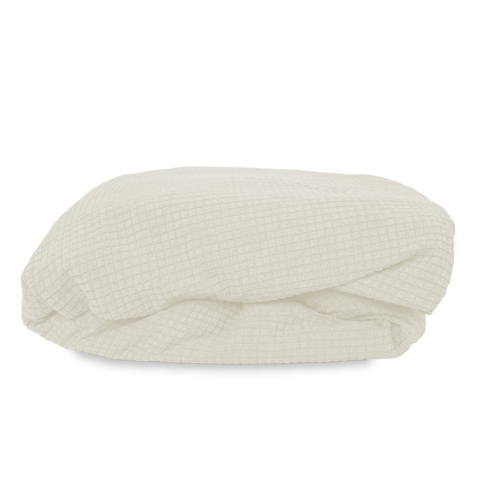 Couverture de canapé extensible ATHÈNES universelle BLANC LAIT bielastique