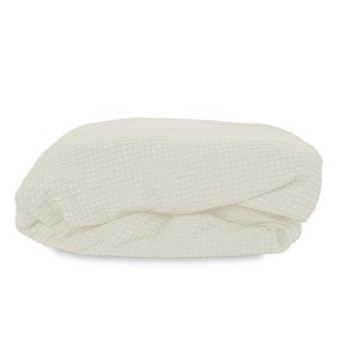 Couverture de canapé extensible ATHÈNES universelle BLANC LAIT bielastique