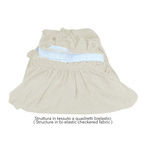 COPRIDIVANO elasticizzato ATENE universale BIANCO LATTE bielastico