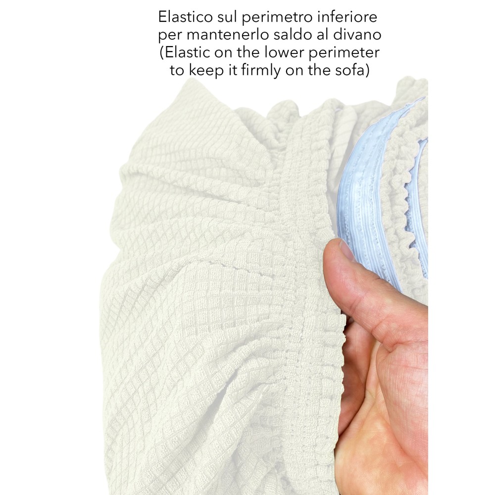 FUNDA DE SOFÁ ELÁSTICA ATHENS universal MILK WHITE bi-elástica