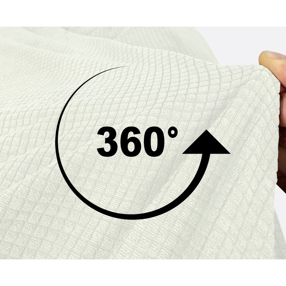 COPRIDIVANO elasticizzato ATENE universale BIANCO LATTE bielastico