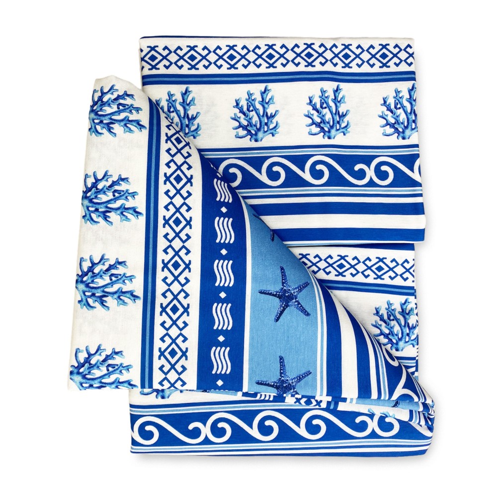 FURNISHING COVER cover GRAN SCARF BEDSPREAD sofa cover GREECE BLUE sea sea