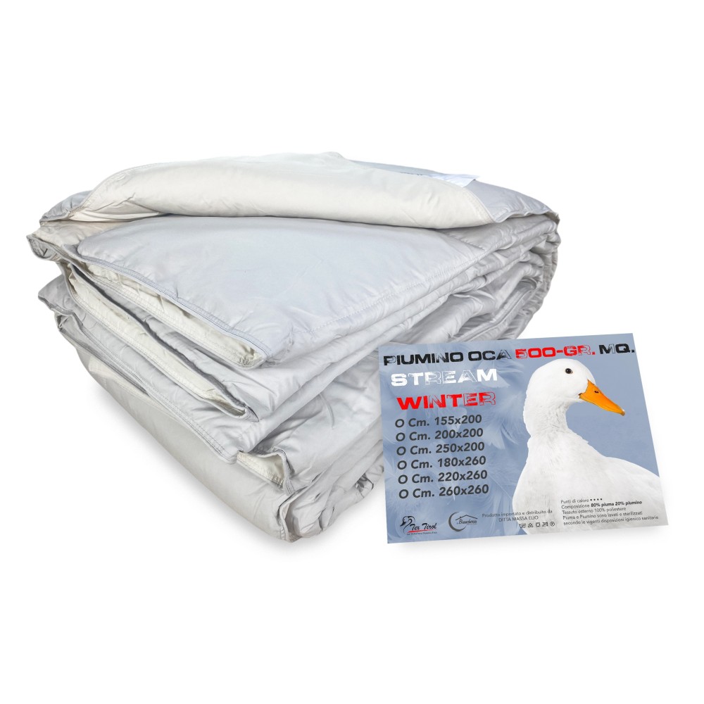 OCA Stream BETTDECKE 500 GR. 80% GÄNSEFEDERN 20% GÄNSEDAUNEN ZWEIFARBIG