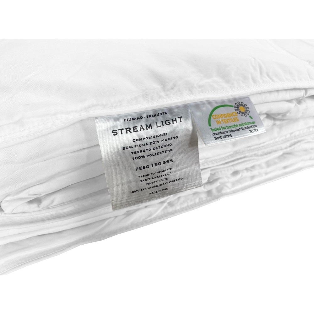 OCA Stream Light Sommer Daunenjacke 150 GR. 80% GÄNSEDAUNEN 20% GÄNSEDAUNEN Weiß