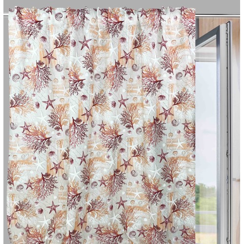 TENT loneta sea MARINE corals RED cm. 150x280 MADE IN ITALY