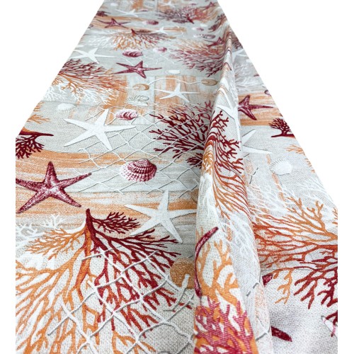 TENDA loneta mare MARINO coralli ROSSO cm. 150x280 MADE IN ITALY