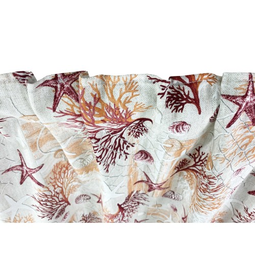 TENT loneta sea MARINE corals RED cm. 150x280 MADE IN ITALY