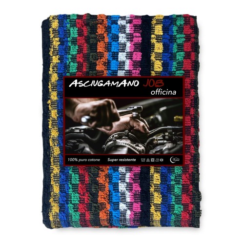 SET 6 TOALLAS TOALLAS TOALLA MULTICOLOR TALLER DE TRABAJO OSCURO cm. 50X70 con bolsa WASHY