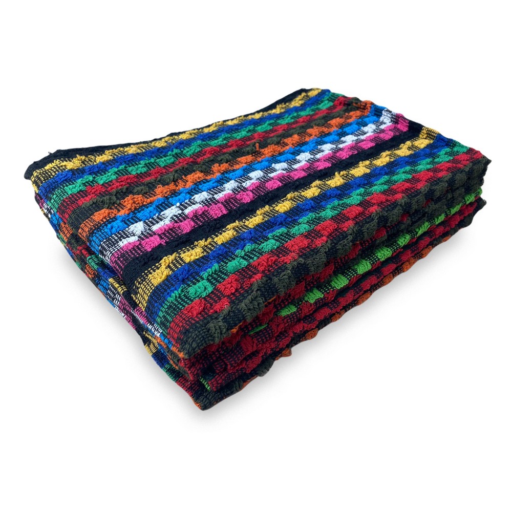 SET 6 ASCIUGAMANI salvietta SPUGNA MULTICOLOR lavoro OFFICINA SCURI cm. 50X70 con sacco WASHY