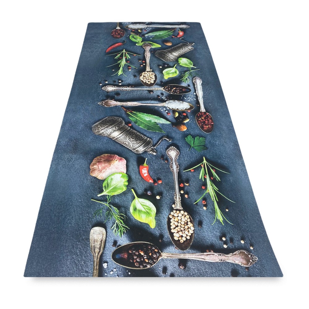 RUG Küchenläufer Rutschfester Läufer LÖFFEL und GEWÜRZE made in Italy