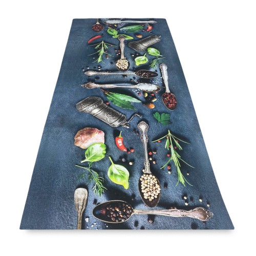 ALFOMBRA Corredor de cocina Corredor antideslizante CUCHARAS y ESPECIAS made in Italy