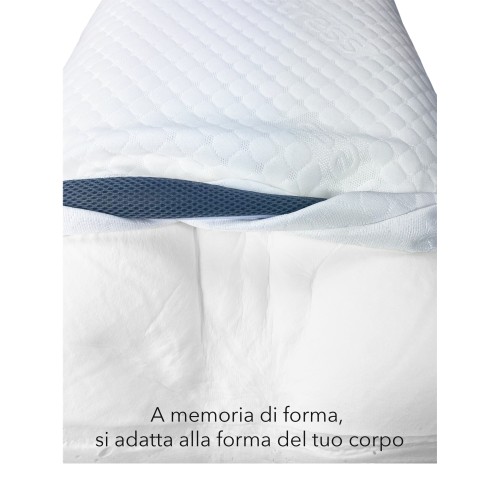 GUANCIALE cuscino MEMORY 3D con FODERA super TRASPIRANTE