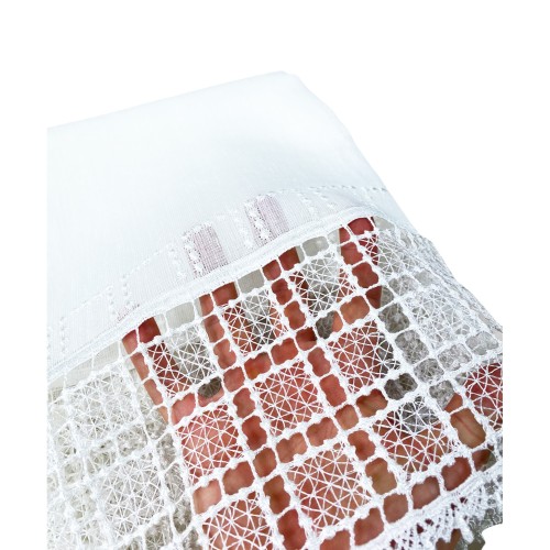 CURTAIN EGITTO curtain with white macramé lace cm. 140x290 mm