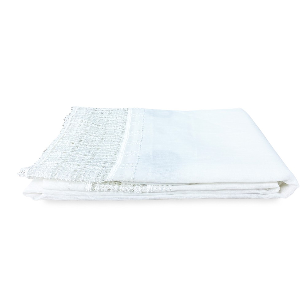 TENDA tendaggio EGITTO con PIZZO macramè bianco cm. 140x290