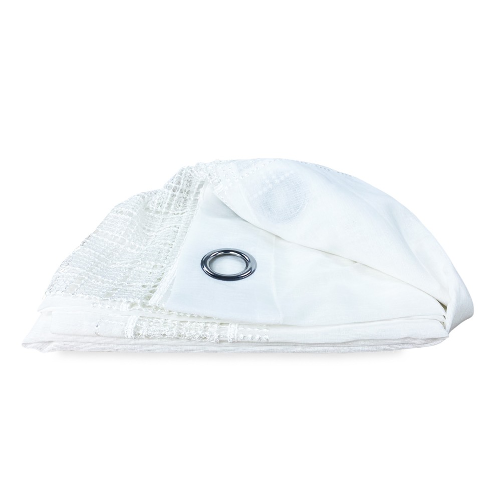 TENDA tendaggio EGITTO con PIZZO macramè bianco cm. 140x290