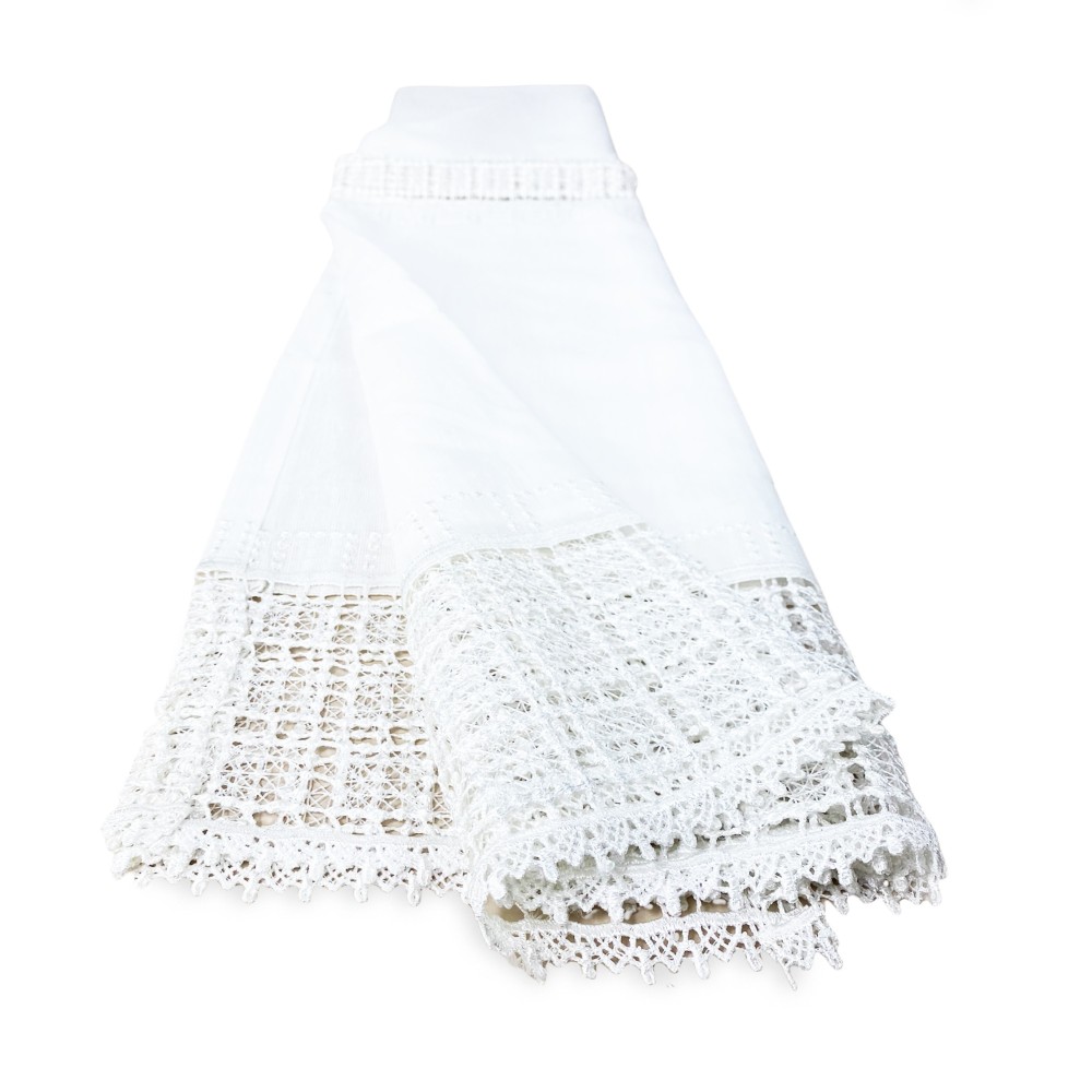 CORTINA EGITTO cortina con encaje de macramé blanco cm. 140x290 milímetros