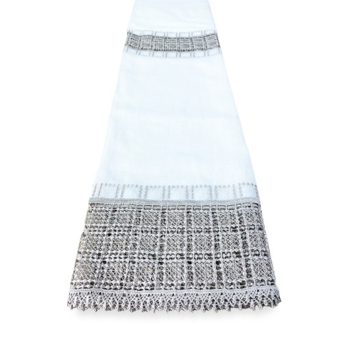 Cortina EGYPT con macramé gris LACE cm. 140x290 milímetros