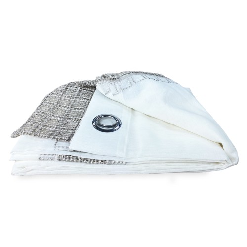 RIDEAU EGYPTE avec DENTELLE macramé gris cm. 140x290