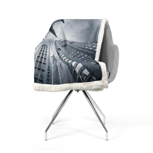 PLAID coperta IN PILE SHERPA fantasy HD AEREO grattacieli