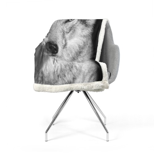 COUVERTURE À CARREAUX EN PILE SHERPA fantaisie HD WOLF blanc