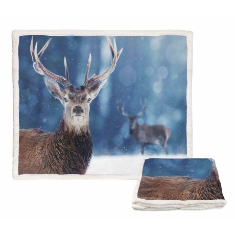 PLAID FLEECE BLANKET SHERPA...