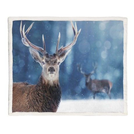 PLAID FLEECE BLANKET SHERPA...