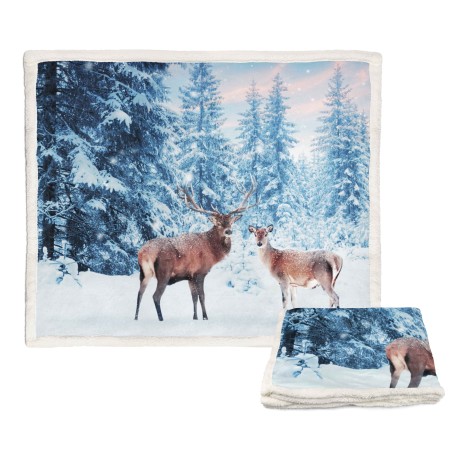 PLAID Fleece Blanket Sherpa...
