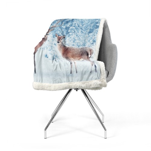 PLAID Fleece Blanket Sherpa Fantasy HD Pair of CERVI