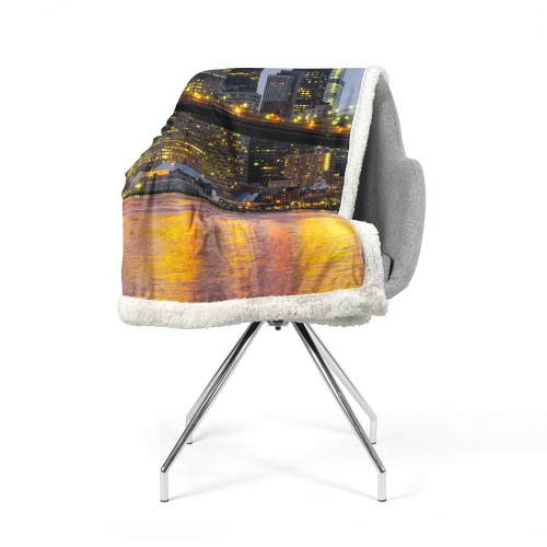 PLAID Blanket Fleece Sherpa Fantasy HD Brooklyn Bridge