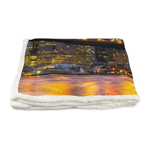 COUVERTURE À CARREAUX EN PILE SHERPA fantasy HD Brooklyn Bridge