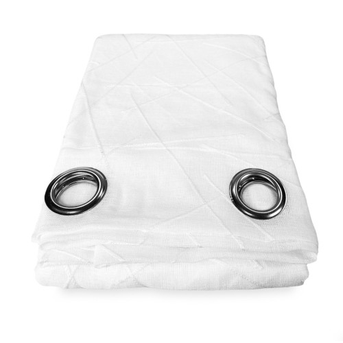 GIUSY contemporary curtain in solid color WHITE cm. 140X280 Packaged