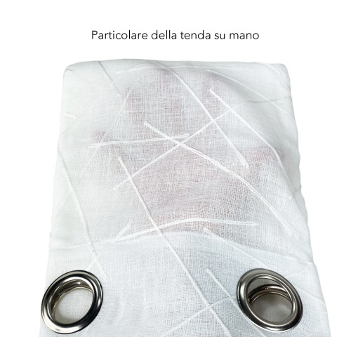 TENDA moderna GIUSY in tinta unita BIANCO cm. 140X280 confezionata