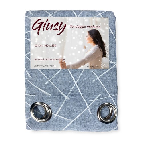 GIUSY TENTE moderne en couleur unie GRIS cm. 140X280 emballé