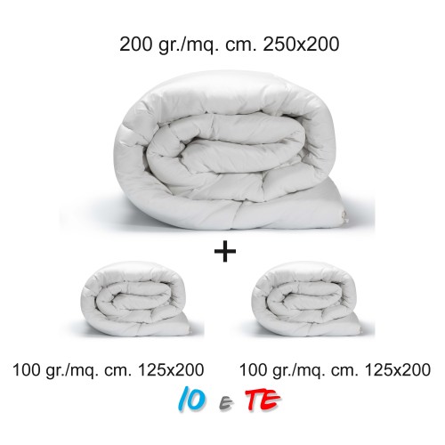 DOUDOUNE en microfibre souple 4 SEASONS ME and YOU © idéal pour LUI et HER triple double couche DEUX CARRÉS cm. 250x200