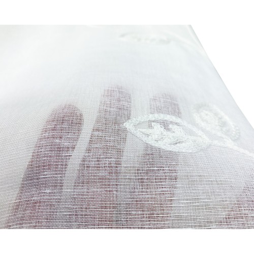 PAIRE DE FEUILLES DE RIDEAU EN VERRE BRODÉ BLANC