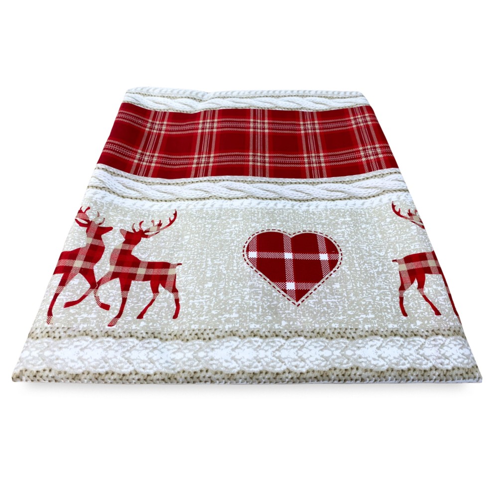 TIROLER ZELT COASSOLO ROT im Bergstil CM. 150X280 Hergestellt in Italien