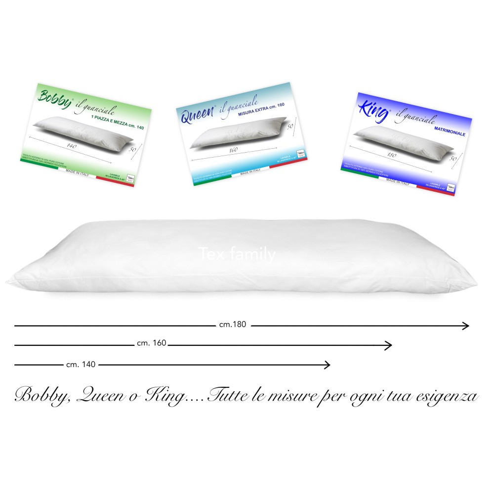 QUEEN PILLOW MAXI BED Kissen lang cm. 160 MIS. CM. 50 X 160