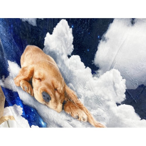 Couverture PLAID EN PILES SHERPA DIGITAL photographie CHIENS CHIOTS Nuages