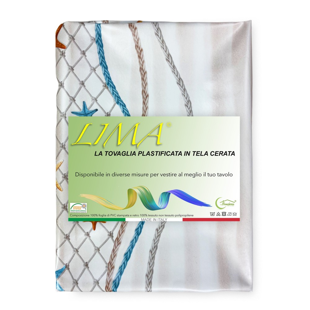 NAPPE LIMA © en MATIÈRE DE TOILE PLASTIFIANTE PLASTIFIANTE STARS MARINE made in Italy