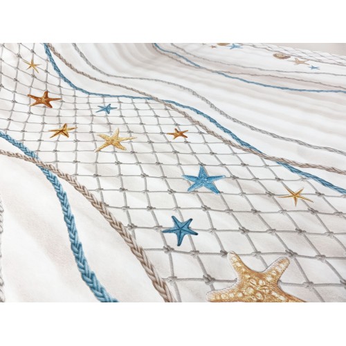 TOVAGLIA LIMA © in TELA CERATA plastificata LAVABILE idrorepellente in PVC STELLE MARINE made in Italy